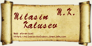 Milašin Kalušev vizit kartica